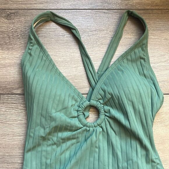 3/$20 Kona Sol Green One Piece Swimsuit - Picture 2 of 6